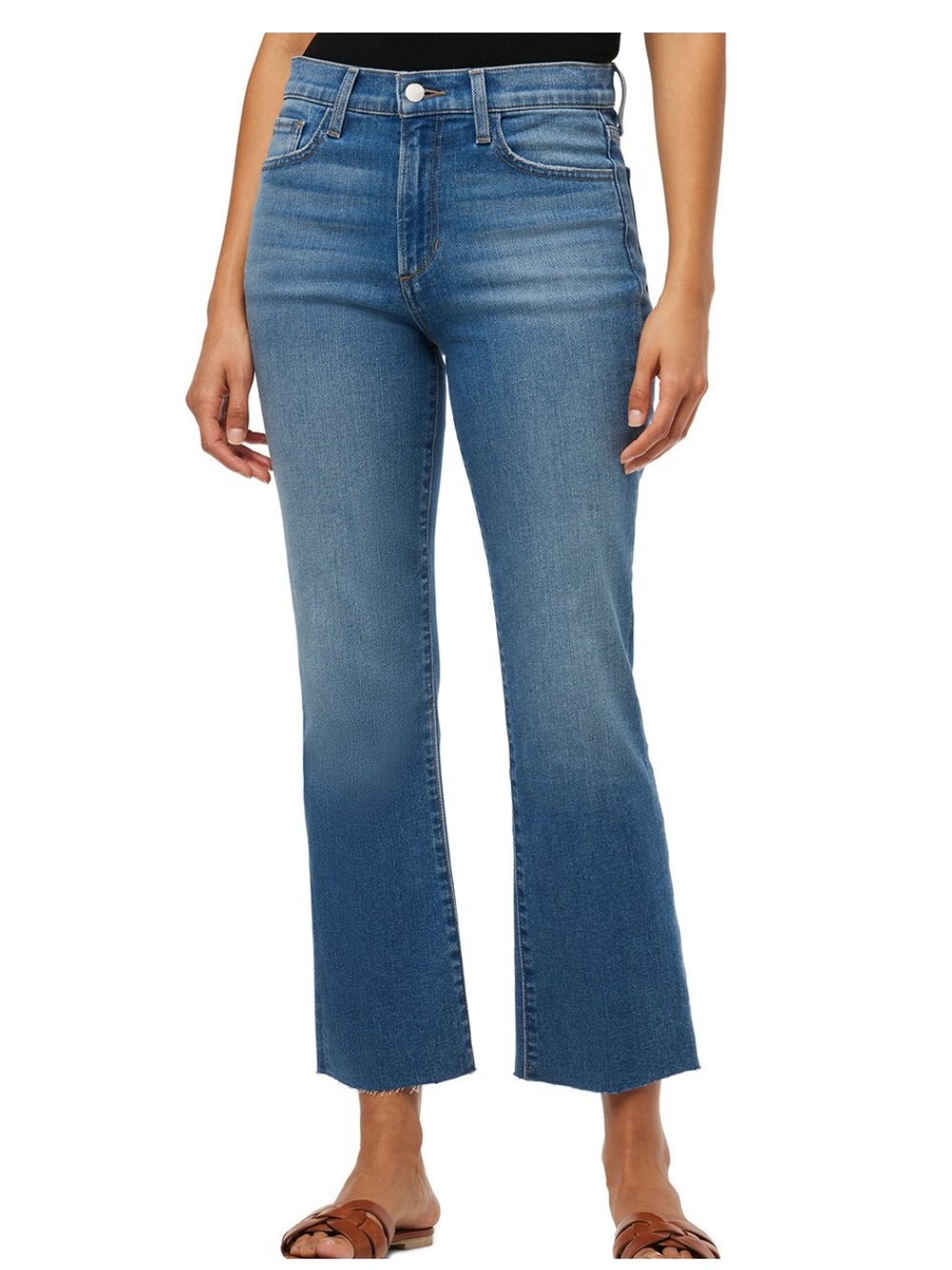 Joe’s Jeans Callie High Rise Cropped Boot Jeans 24 Raw Hem Designer Denim